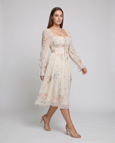 Damen Luftiges Maxikleid mit floralen Einsätzen