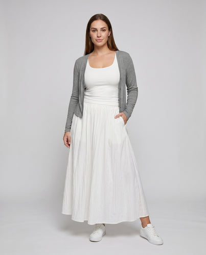 Damen Luftiges Maxiröckchen mit femininer Silhouette und modischem Knopfdetail