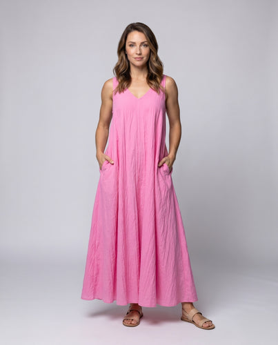 Damen Maxikleid mit leichtem, fließendem Schnitt und feinen Trägern