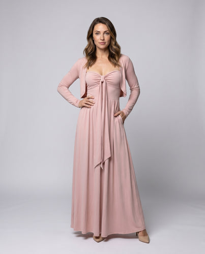 Damen Maxikleid mit leichtem Wickeldesign und eleganten Trägern