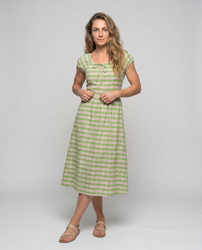 Damen Maxikleid mit luftiger Silhouette und charmantem Kordelzug