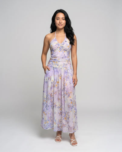 Damen Maxikleid mit zartem Chiffon und floralem Print
