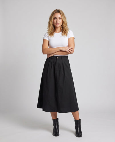 Damen Maxirock mit elegantem Faltenwurf und hohem Bund