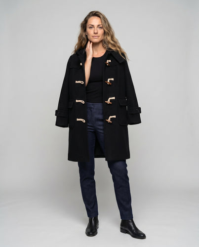 Damen modischer Duffle-Mantel mit hochwertiger Wollschnur