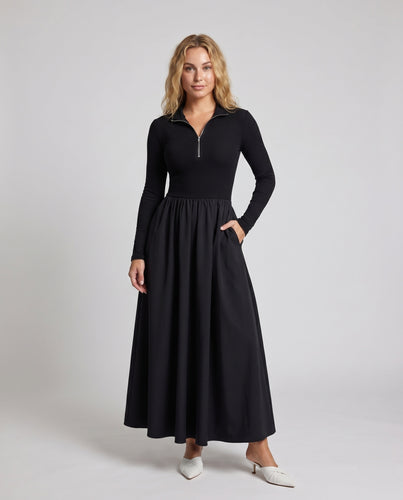 Damen Polo-Kleid mit Zip und elegantem Rockteil