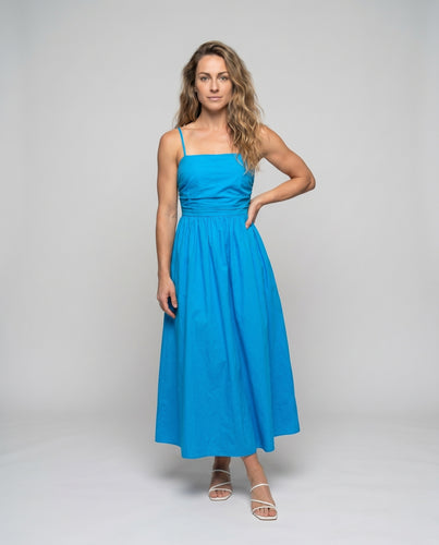 Damen Sommerliches Maxikleid mit feiner Taille und schwingendem Rock