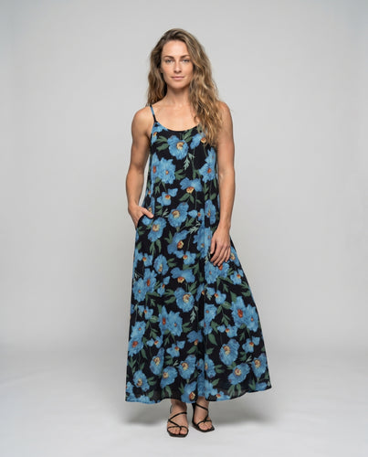 Damen Sommerliches Maxikleid mit floralem Design und trägerlosen Ansatz