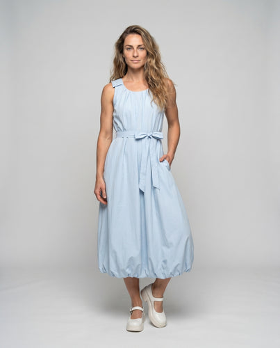 Damen Sommerliches Midikleid mit lässigem Schnitt und Taillengürtel