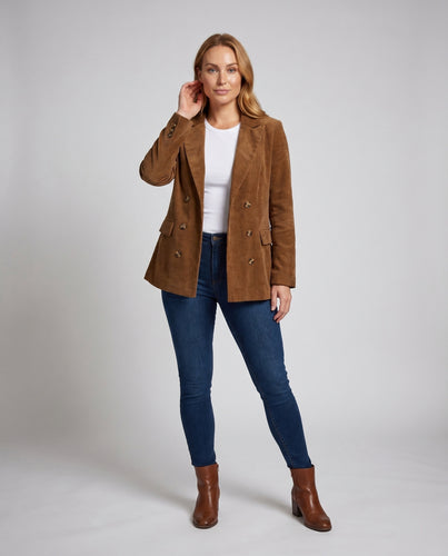 Damen Blazer aus feiner Struktur mit eleganten Knopfdetails