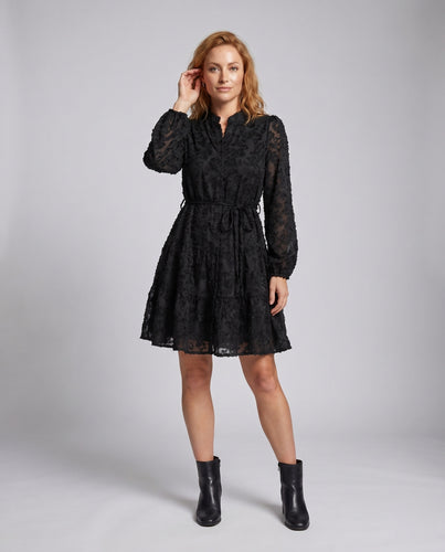 Damen Blusenkleid mit Taschendetails und Rüschensaum
