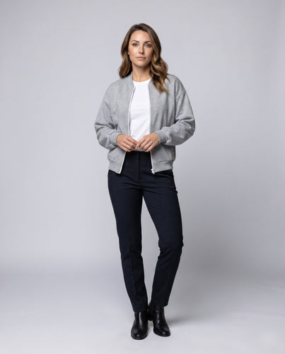 Damen Bomberjacke mit lässigem Schnitt und modernen Puffärmeln