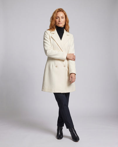 Damen eleganter Double-Breasted Mantel mit edlen Knopfdetails