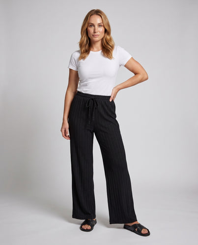 Damen Hochtaillierte Pluderhose mit elastischem Bund und seitlichen Taschen