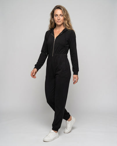 Damen Jumpsuit mit hohem Kragen und praktischen Taschen