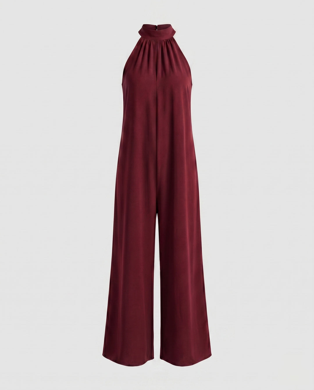 Damen Jumpsuit mit hohem Kragen und weitem Bein