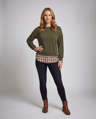 Damen lässiger Sweatshirt mit eleganten Ärmeln