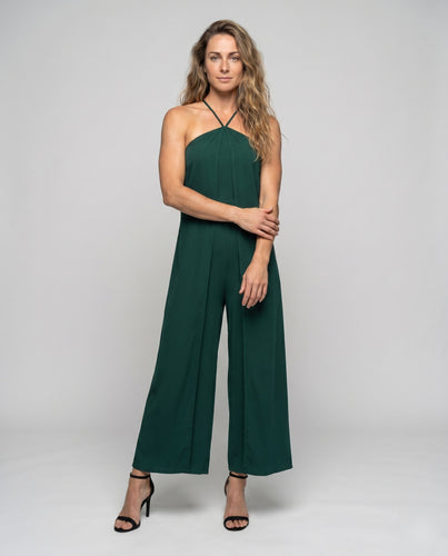 Damen luftiger Maxi-Jumpsuit mit elegantem Halsdesign