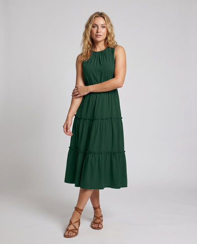 Damen luftiges Maxikleid mit eleganten Rüschen