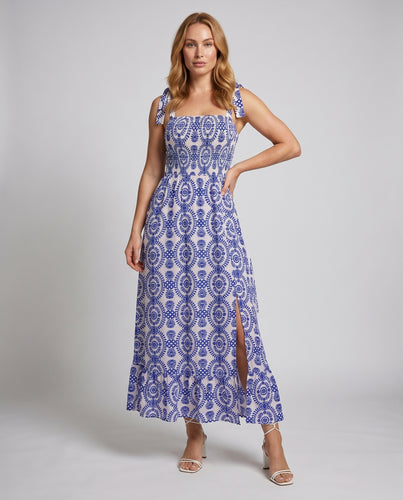 Damen Maxikleid mit floralem Cut-Out und Trägerdesign