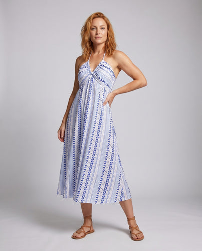Damen Maxikleid mit raffinierten Trägern und asymmetrischem Saum