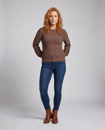 Damen Strickpullover mit strukturiertem Muster und weitem Schnitt