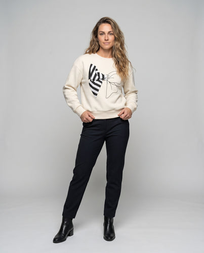Damen Sweatshirt mit modischem Schleifenmotiv