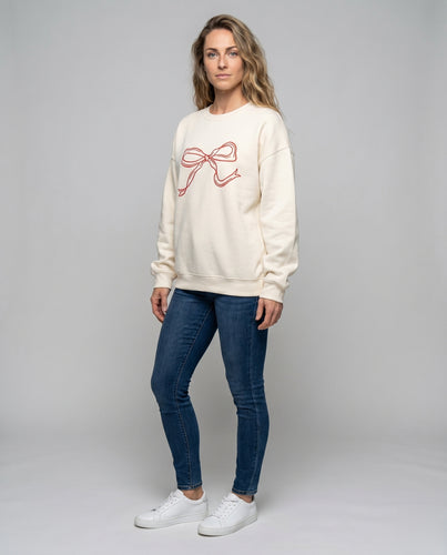 Damen Sweatshirt mit verspieltem Schleifen-Design