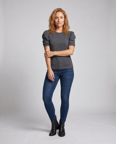 Damen T-Shirt mit puffärmeln und lässigem Schnitt