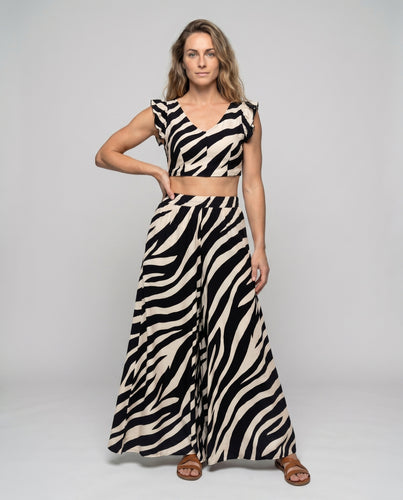 Damen Zweiteiliges Set mit voluminösem Rock und Rüschendetails