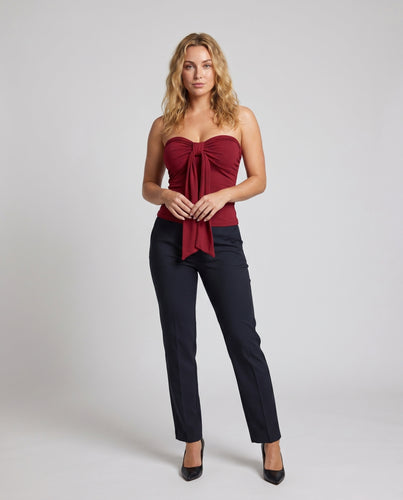 Damen Bandeau Top mit dekorativer Schnürung und figurformendem Schnitt