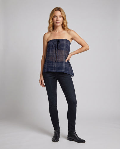 Damen Bandeau Top mit lässigem Schnitt und dekorativem Kordelzug