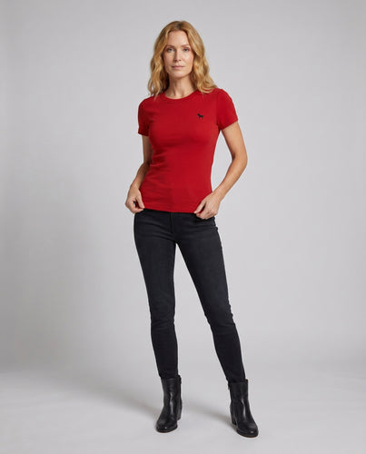 Damen Basic T-Shirt mit trendigem Logo