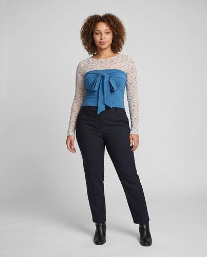 Damen Crop-Top mit fließendem Schnitt und verspieltem Schleifendetail