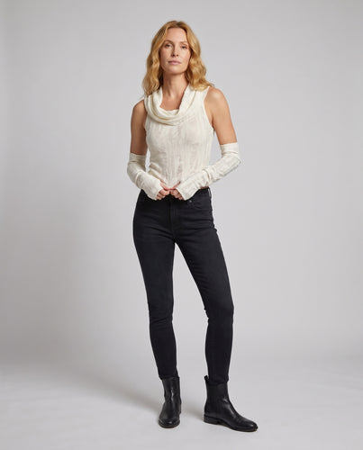 Damen cropped Top mit verspieltem Kapuzen-Design und langen Ärmeln