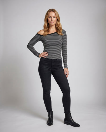 Damen Damen Oberteil mit asymmetrischem Schnitt und Off-Shoulder Design