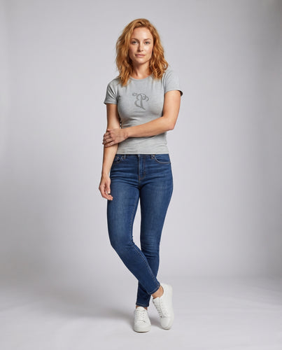 Damen Figurbetontes T-Shirt mit funkelndem Design