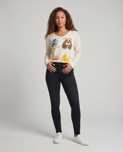 Damen gemütliches Sweatshirt mit kreativem Tiermotiven