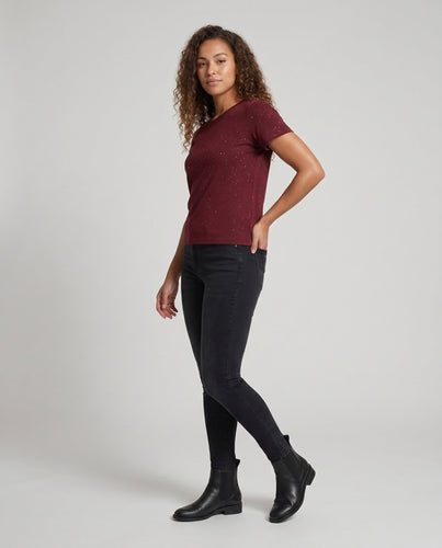 Damen Kurzarmshirt mit elegantem Sternenmuster