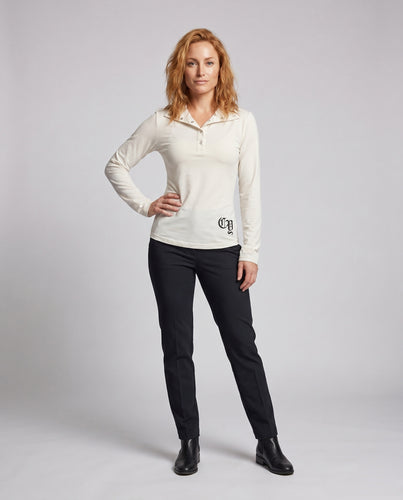 Damen Langarmshirt mit Knopfleiste und sportlichem Design