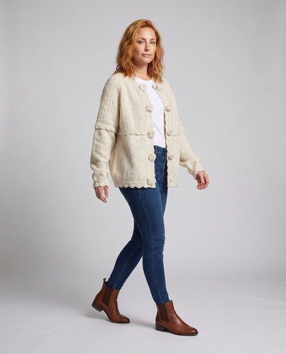 Damen Langarmshirt mit romantischem Spitzenverlauf