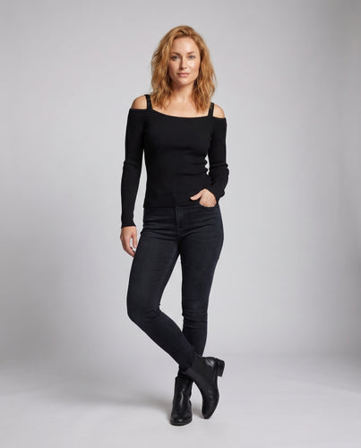 Damen Langarmshirt mit schickem Off-Shoulder Design