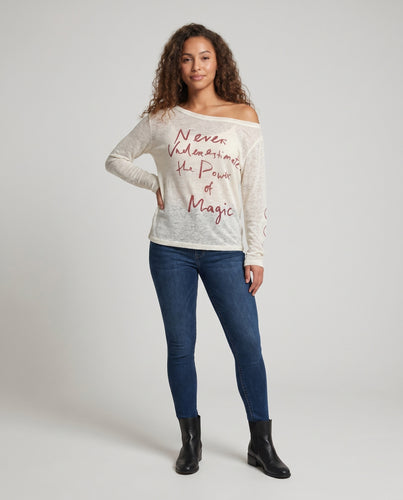 Damen lässiges Oversized-T-Shirt mit Schulteröffnung