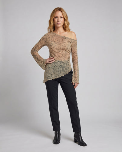 Damen Oberteil mit asymmetrischem Schnitt und lässigem Off-Shoulder Design