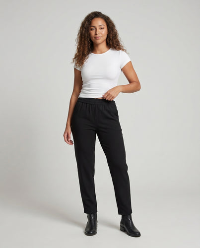 Damen bequeme Stretch-Hosen mit elastischem Bund EB
