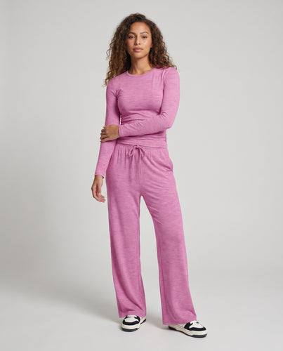 Damen Bequeme und elegante Lounge-Hose mit hohem Bund EB