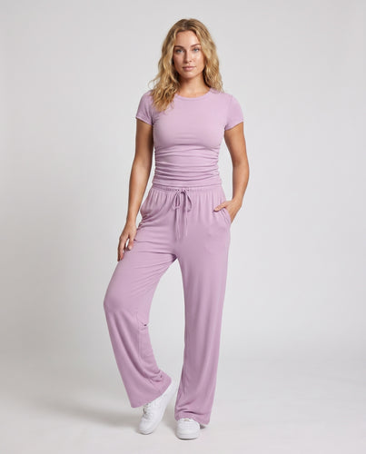 Damen Bequeme und stilvolle Lounge-Hose mit elastischem Bund EB