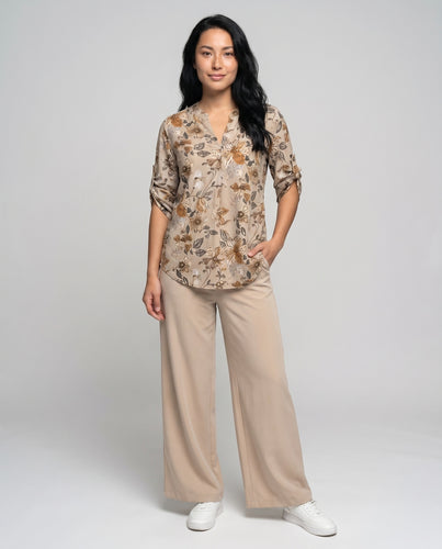 Damen Bluse mit floralen Mustern und lässigem Schnitt EB