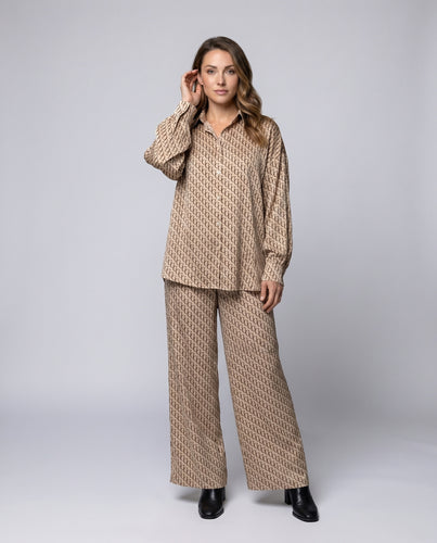 Damen Elegantes und modisches Set mit weitem Schnitt und auffälligem Muster EB