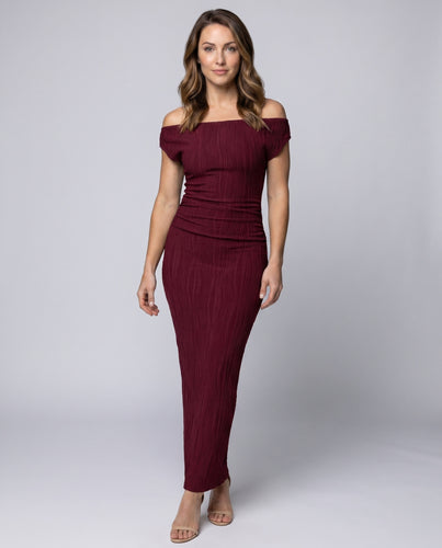 Damen Elegantes Wickelmaxikleid mit asymmetrischem Ausschnitt und Raffung EB