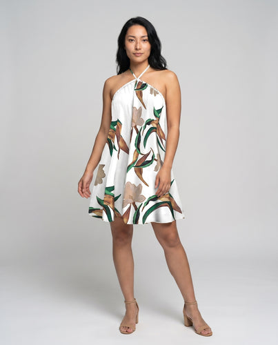 Damen Halterabendkleid mit floralen Muster EB